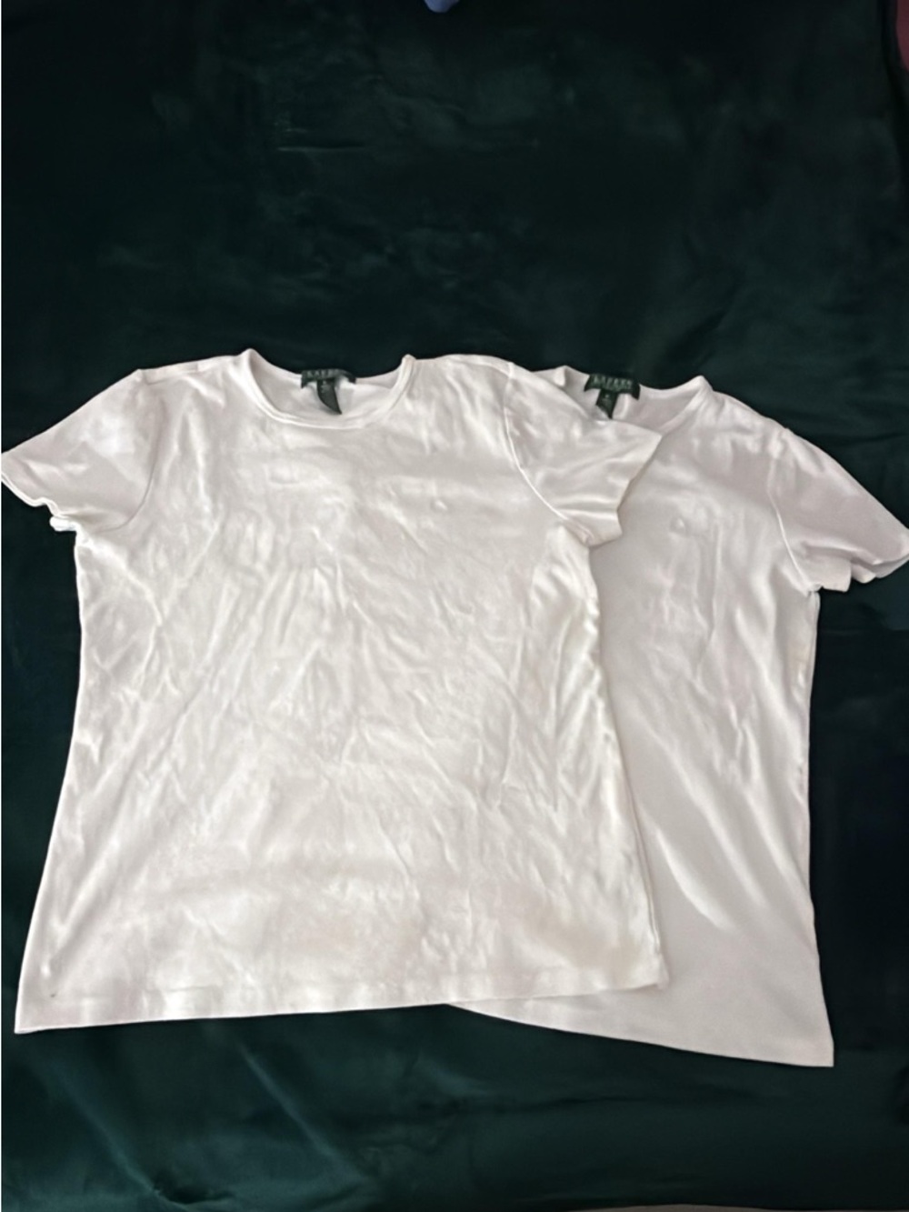 2 -Lauren Ralph Lauren White Short Sleeve Crewneck Tops (Set of 2)